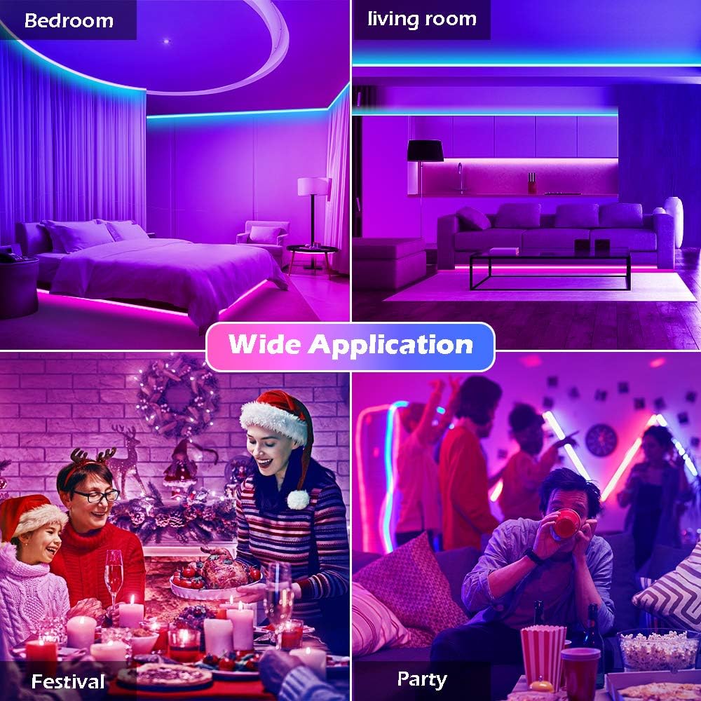 HiLighting 200FT Smart LED Strip Lights – 16 Million Color Ambient Lighting Kit with App Control for Behind TV, Ceiling and Staircase