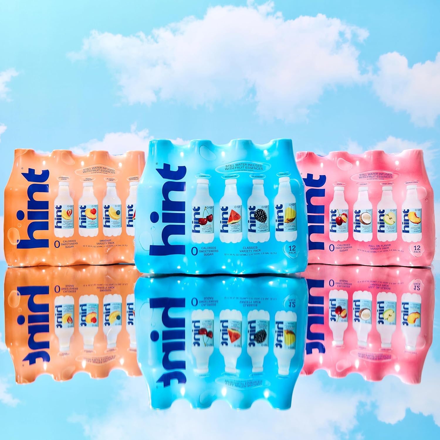 Hint Fruit-Infused Water for Self-Care Rituals and Mindful Hydration, Zero Sugar 12-Pack