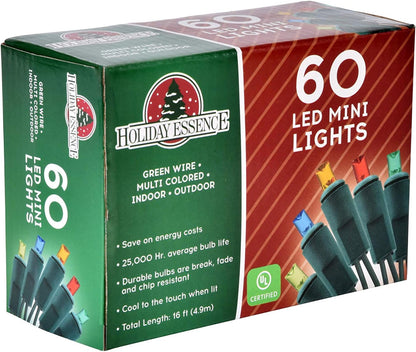 Holiday Essence Warm White Mini LED Fairy Lights – Modern Home Accent for Shelves, Mantels, and Reading Nooks, 60 Bulbs