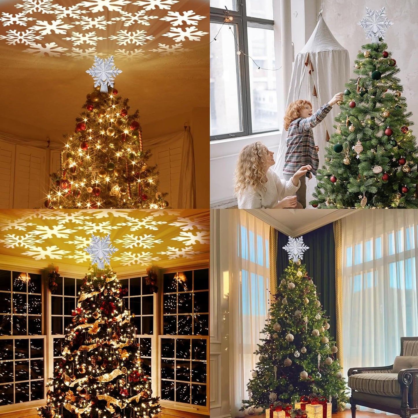 HOLIDAY MAGIC Christmas Tree Topper Light – Portable Holiday Decor for Patio Gatherings and Outdoor Dining