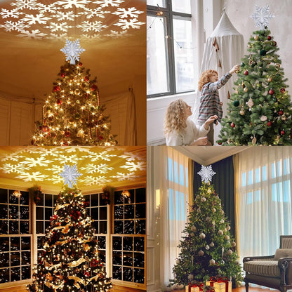 HOLIDAY MAGIC Christmas Tree Topper Light – Portable Holiday Decor for Patio Gatherings and Outdoor Dining