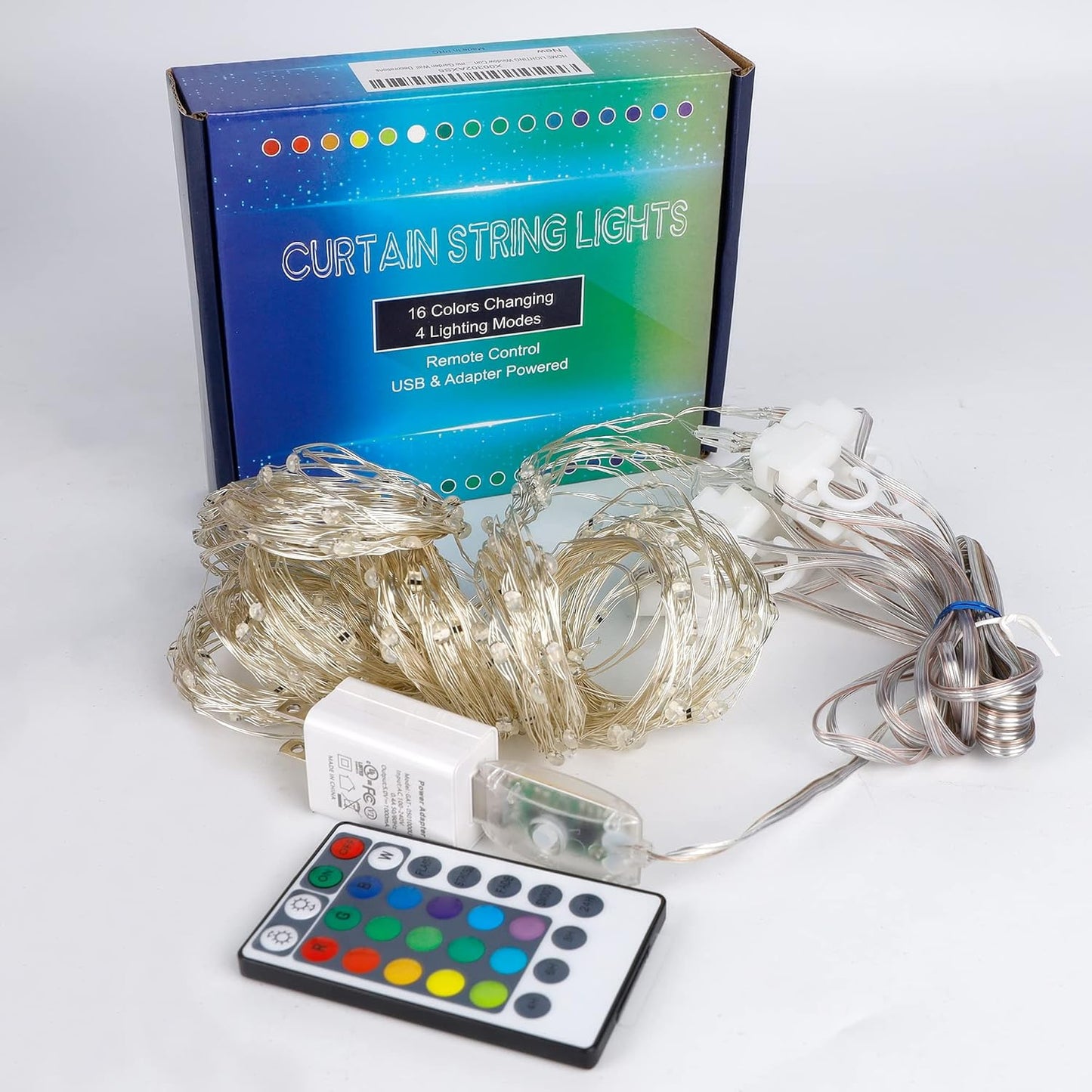 HOME LIGHTING Flameless Curtain String Lights 300 LED – Smoke Free, Cool Touch, Auto Timer, Pet and Family Safe