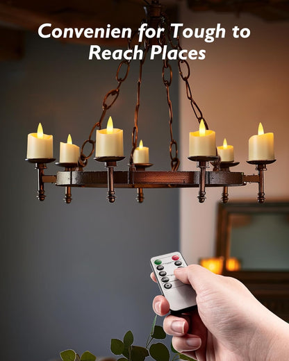 Homemory 12 Pack Flickering Battery Candles – Remote Control Timer Votives for Worry-Free Nighttime Ambiance in Nurseries, Hallways and Bedrooms