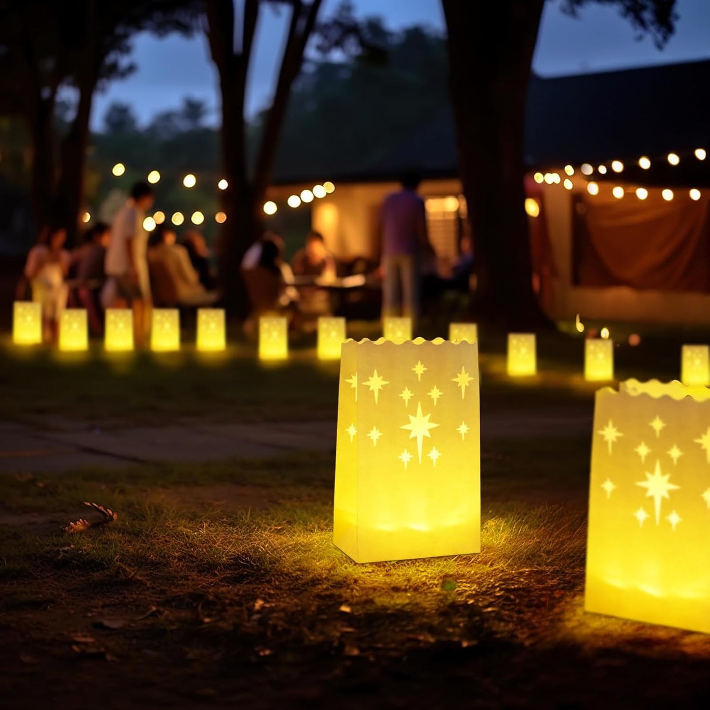 Homemory Luminary Bags with Flameless LED Tealights – Baby Shower and Nursery Safe Glow