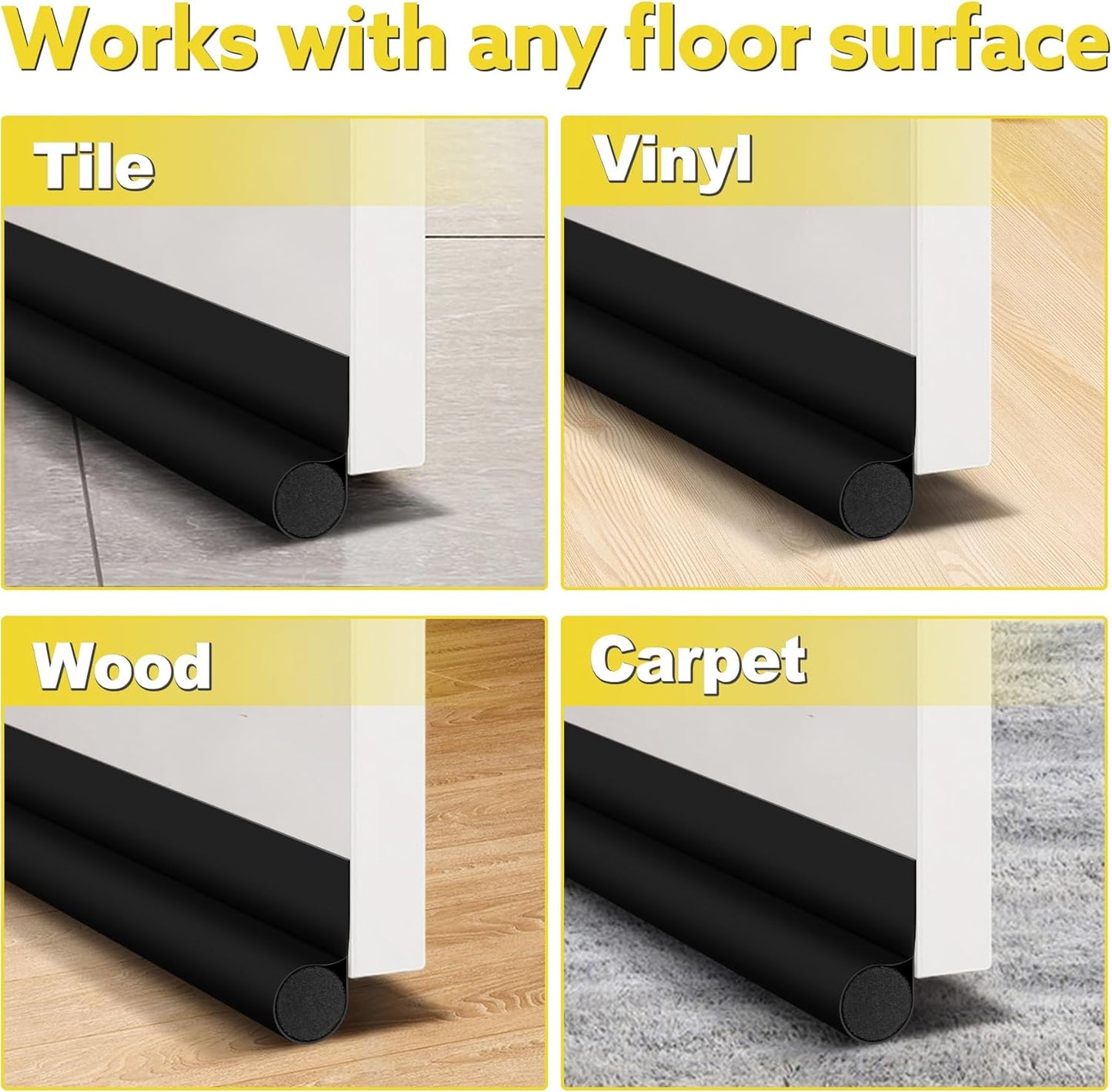 HomeProtect Low-Profile Door Draft Stopper – Clean-Line Under Door Seal for Intentional, Clutter-Free Homes