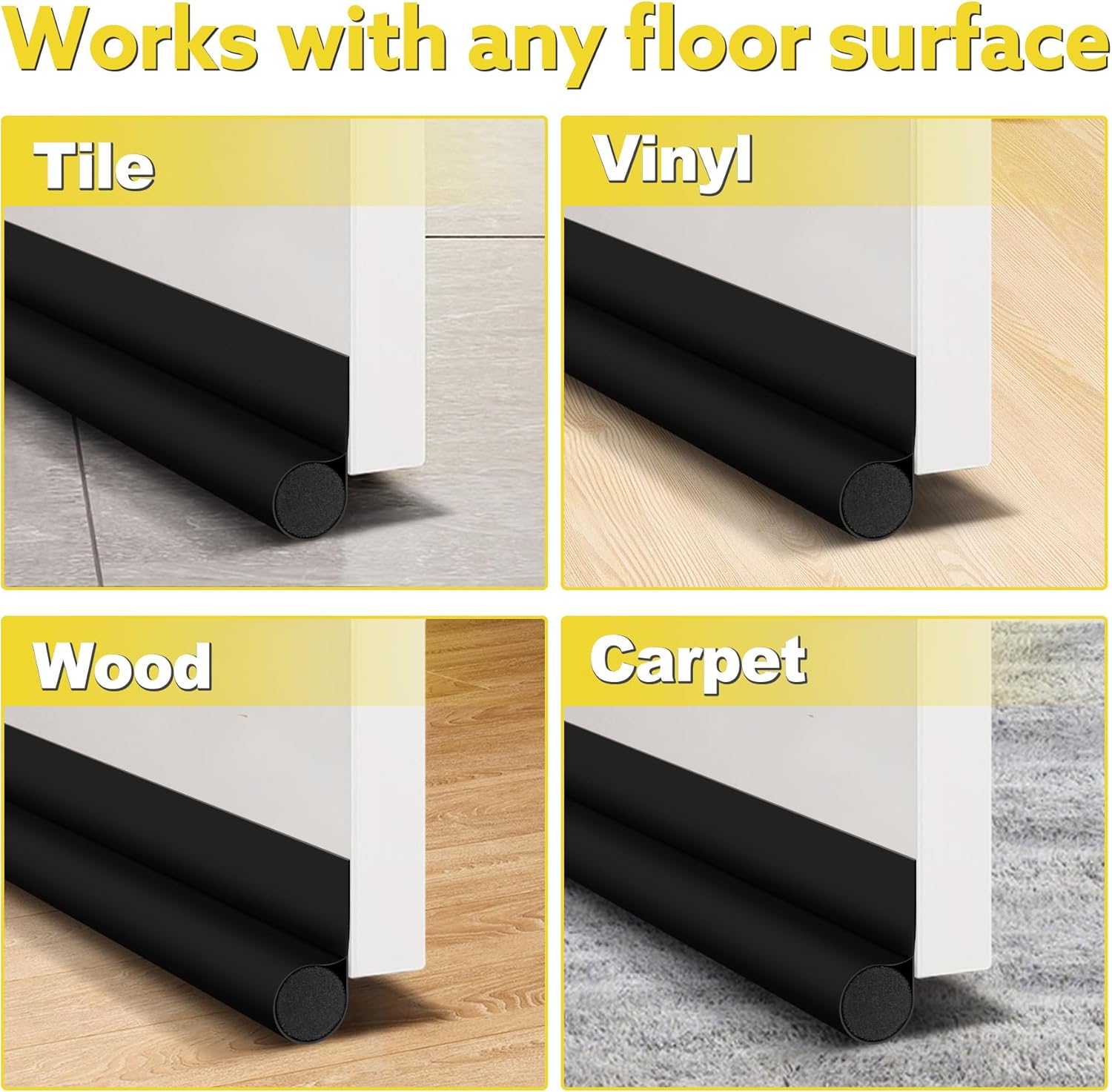 HomeProtect Low-Profile Door Draft Stopper – Clean-Line Under Door Seal for Intentional, Clutter-Free Homes