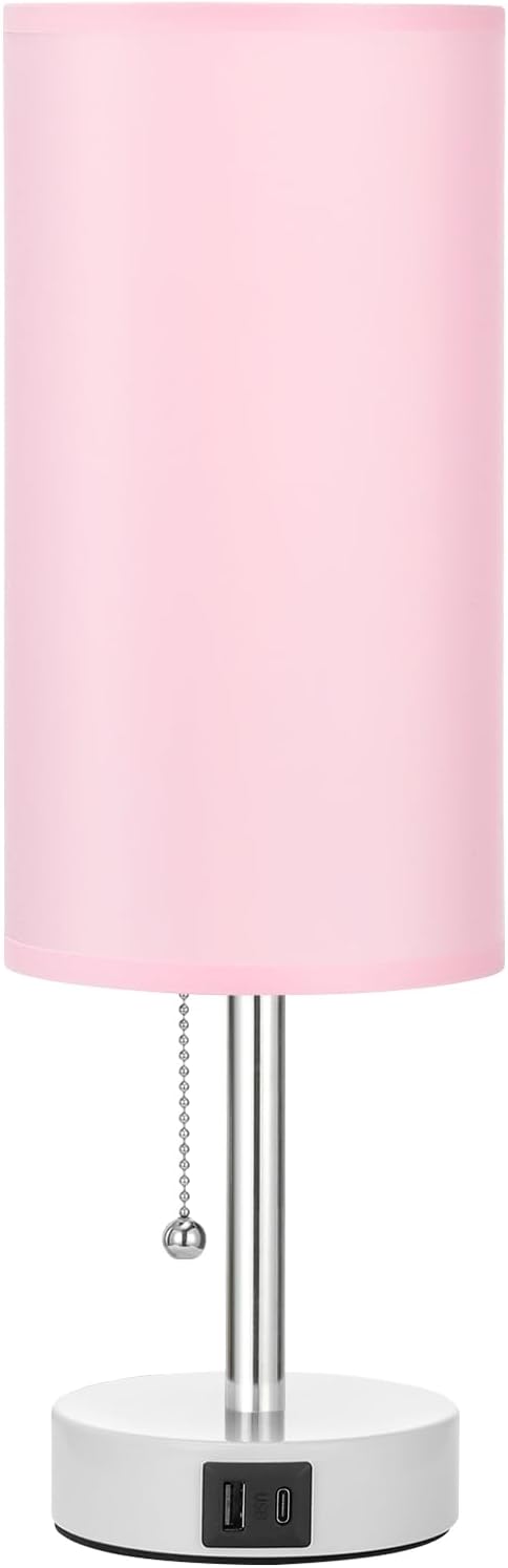 Hong-in Children's Room Table Lamp – Cool-to-Touch LED Lamp for Kids Bedroom, 3 Color Modes and USB Charging Ports