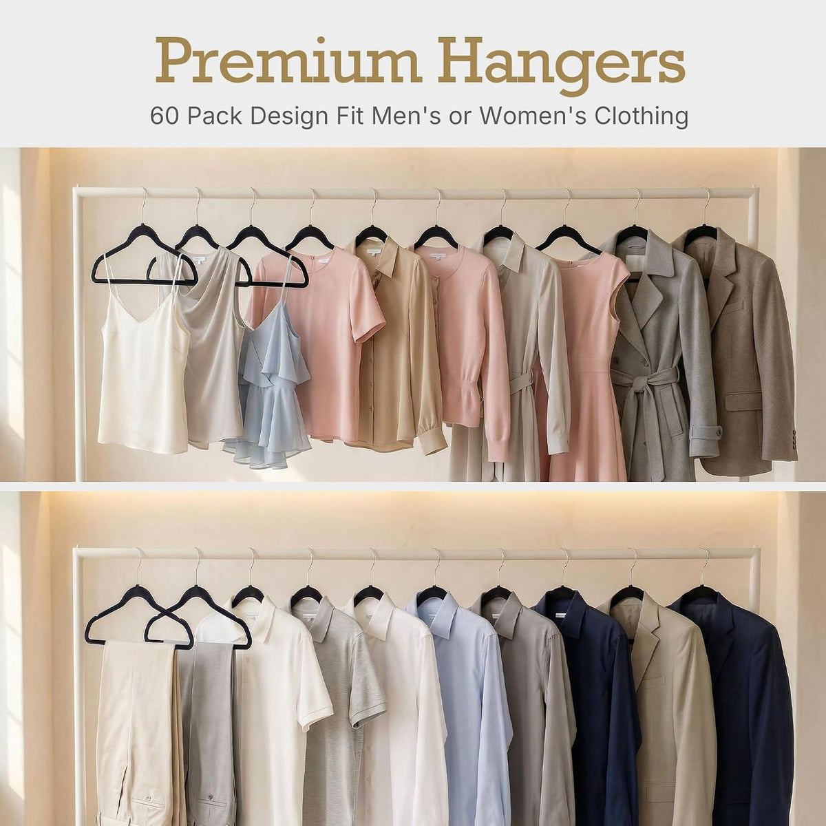 HOUSE DAY Thin Velvet Hangers – Holiday Gift Idea for College Students Furnishing a Dorm