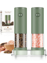 Electric Salt and Pepper Grinder Set – Backyard BBQ Essential for Evening Grilling, Battery Operated Mill with Built-In LED Light