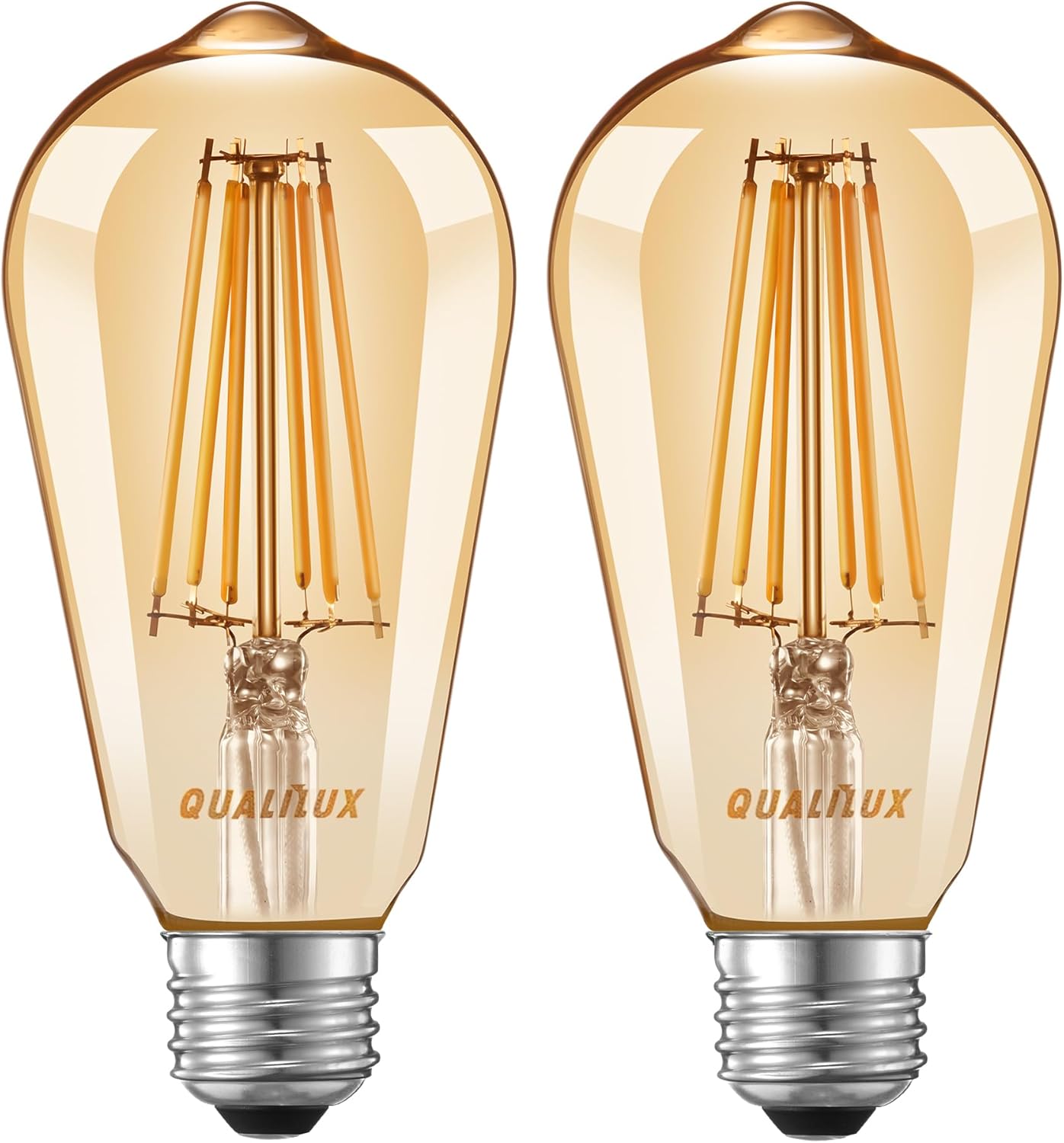 HQ-H027 Thoughtful Housewarming Gift for New Homeowners, Vintage Edison Dusk to Dawn LED Bulb, 2-Pack