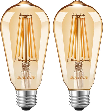 HQ-H027 Thoughtful Housewarming Gift for New Homeowners, Vintage Edison Dusk to Dawn LED Bulb, 2-Pack