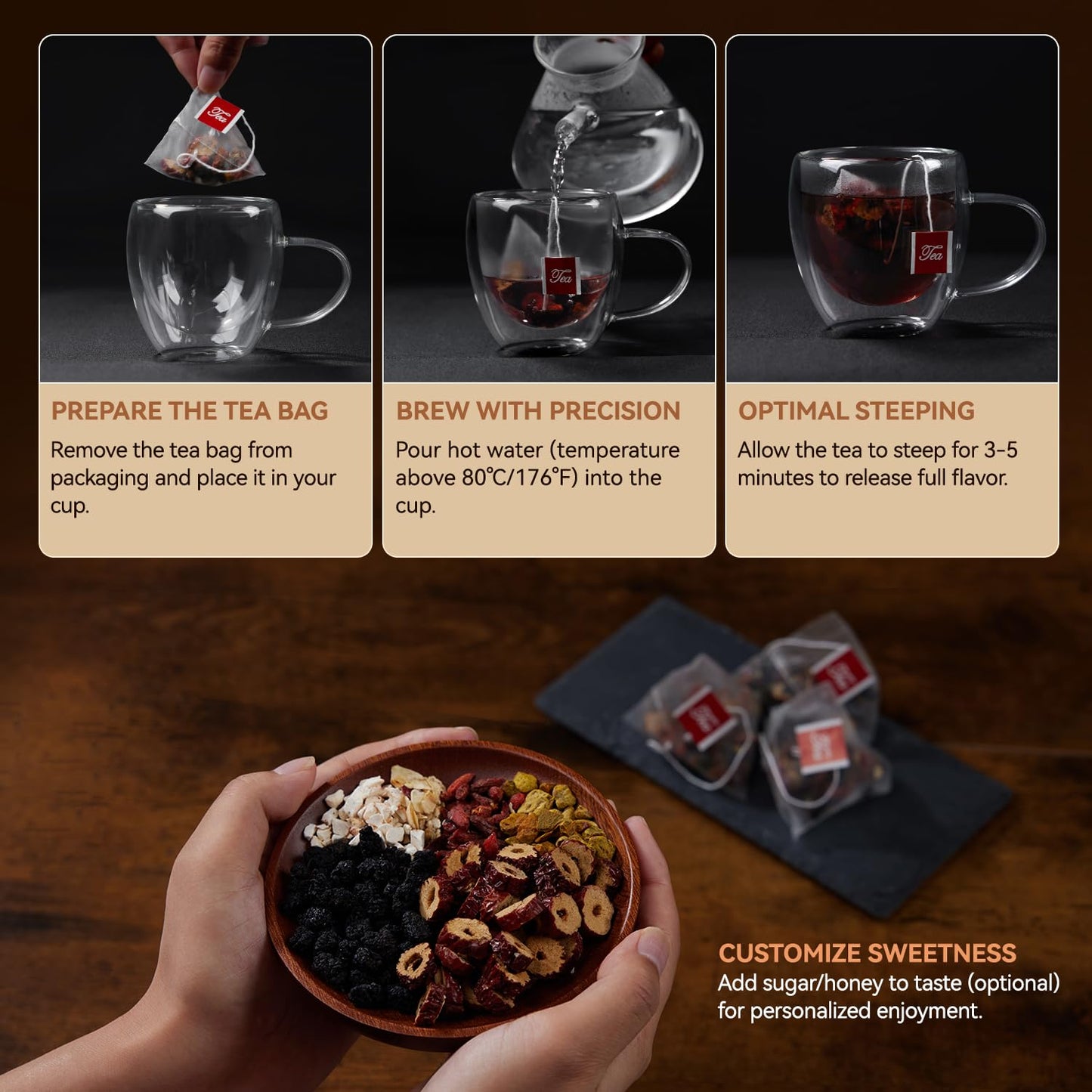 Hua Lu - Traditional Chinese Herbal Tea - Elegant Housewarming and Holiday Gift for Health-Conscious Friends