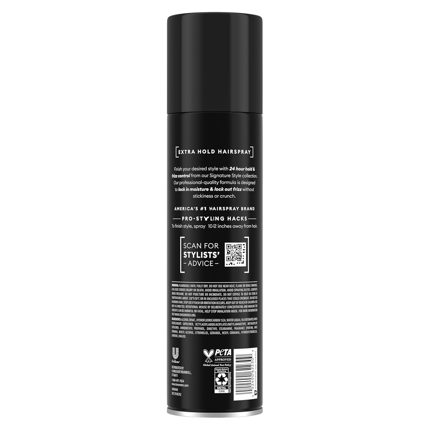 humidity- and frizz-locking aerosol formula in a single spray
