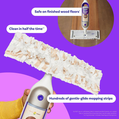 hundreds of gentle-glide strips designed to absorb and lock dirt and grime