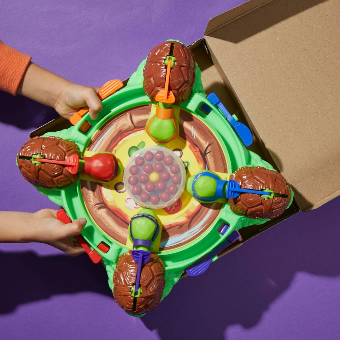 Hungry Hungry Hippos: Teenage Mutant Ninja Turtles Edition – Safe Preschool Board Game for Kids Ages 4-6, Playroom and Living Room Floor Play