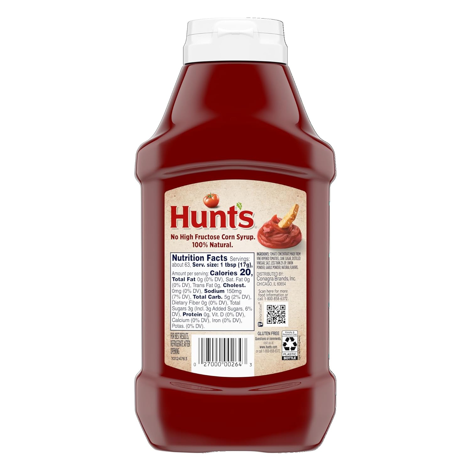 Hunt's All Natural Tomato Ketchup – Versatile Pantry Staple for Dipping, Topping, and Home Cooking
