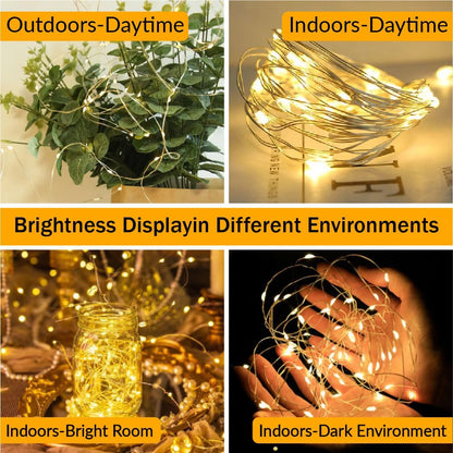 HXWEIYE 6 Pack Battery Operated Fairy Lights – Patio Umbrella and Garden Fence Decor, No Outlet Needed