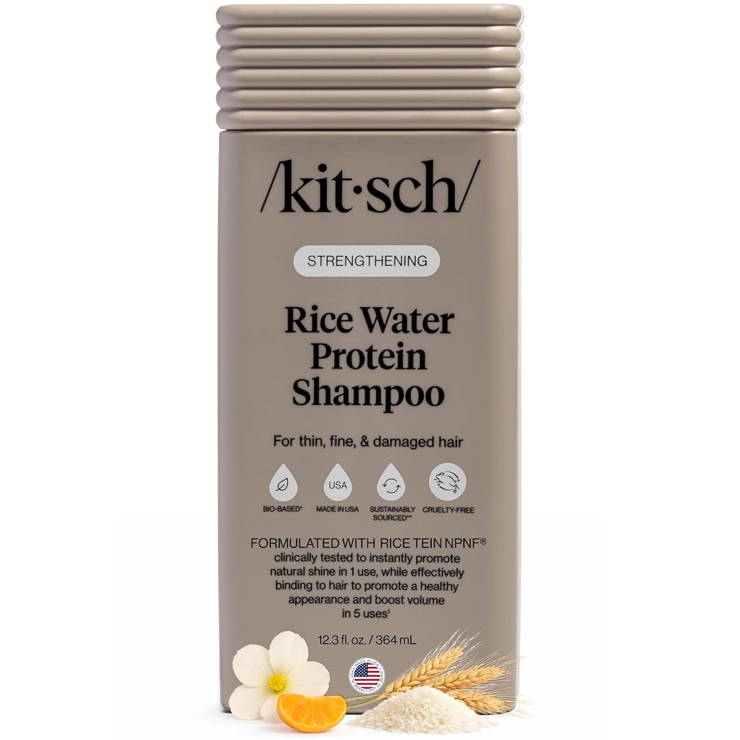 hydrolyzed rice protein (rice tein npnf®) that bonds to weakened cuticle areas to fill surface gaps and boost shine
