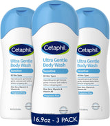 Cetaphil Ultra Gentle Body Wash – Sensitive Skin Care for a Calming Nightly Shower Ritual, Fragrance Free 16.9 oz Pack of 3
