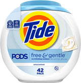 Tide Pods Free & Gentle Laundry Detergent Pacs for Baby Clothes, Sensitive Skin Nursery Detergent