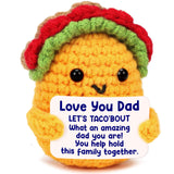 Wool crochet taco with affirmation card – child-friendly keepsake for back-to-school desks and cubbies