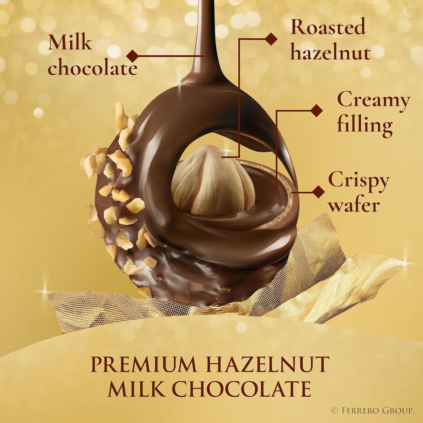 iconic gold foil wrapper with branded paper cup