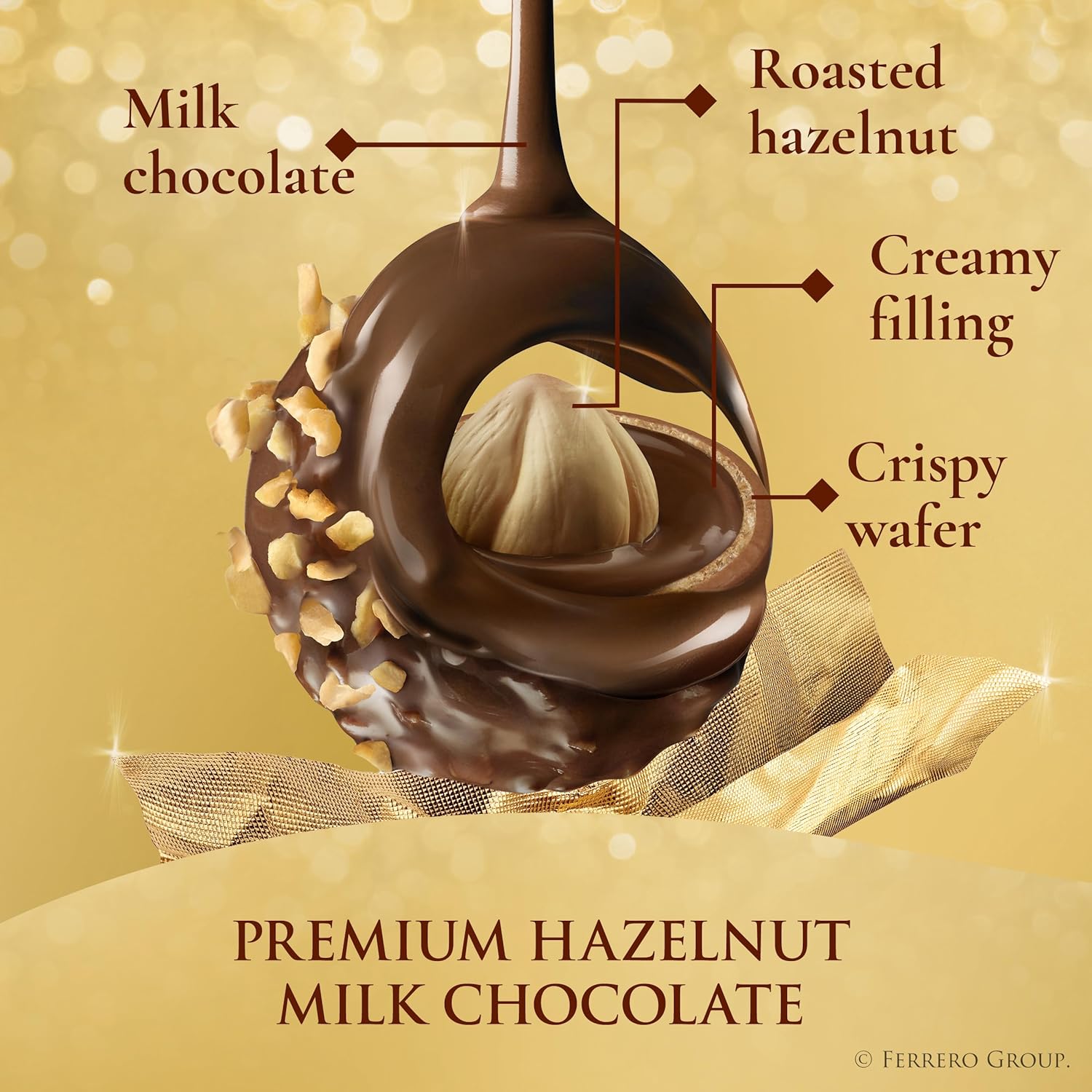 iconic gold foil wrapper with branded paper cup