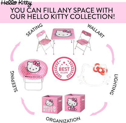 Idea Nuova Hello Kitty & Friends Neon-Style LED Wall Hanging – Safe Cool-Touch Night Light for Toddler Room and Playroom