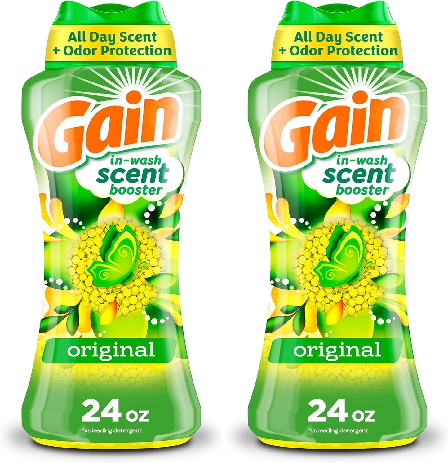 in-wash scent booster bead format added directly to the washer drum