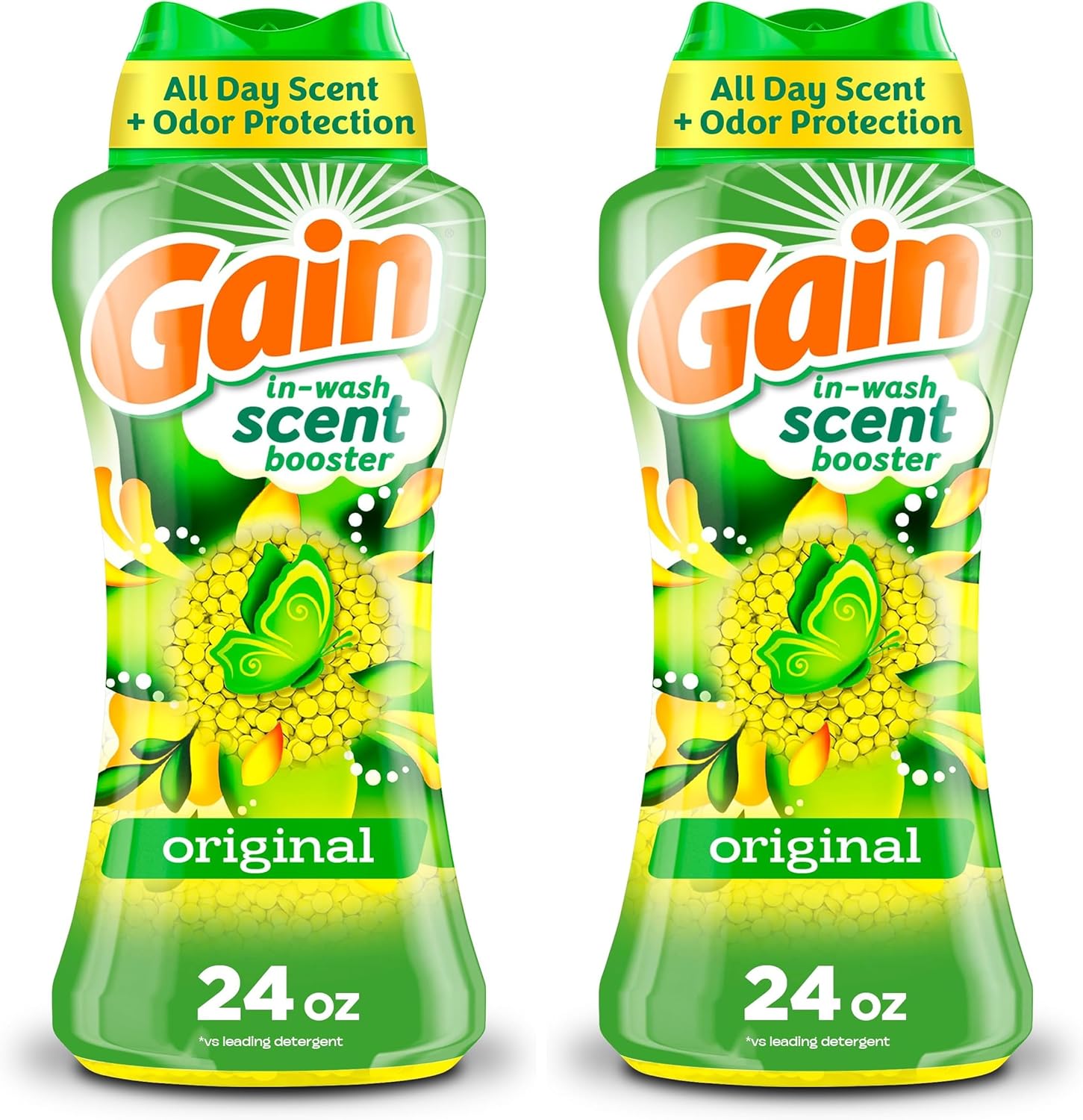 in-wash scent booster bead format added directly to the washer drum
