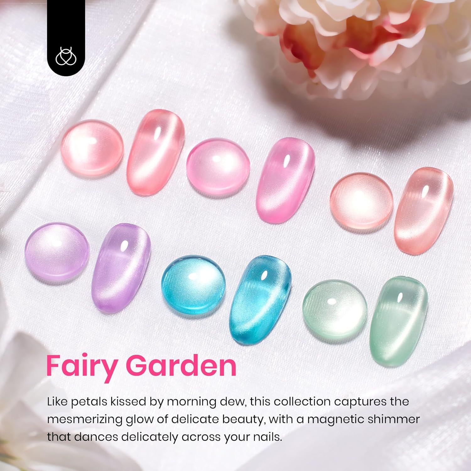 included magnetic tool to create velvet cat eye patterns (5-10 second hold 3-5mm above nail)