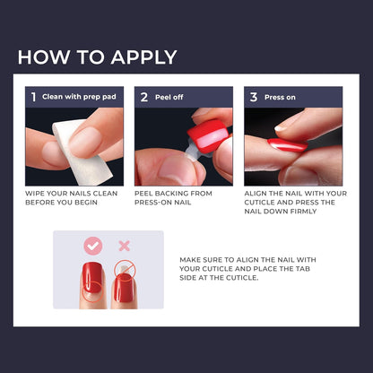 included prep pad, mini file, and manicure stick for a complete at-home application
