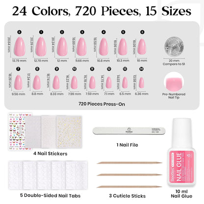 includes 4 sheets of nail art stickers, 3 nail sticks, and a 100/180 nail file for full prep and styling