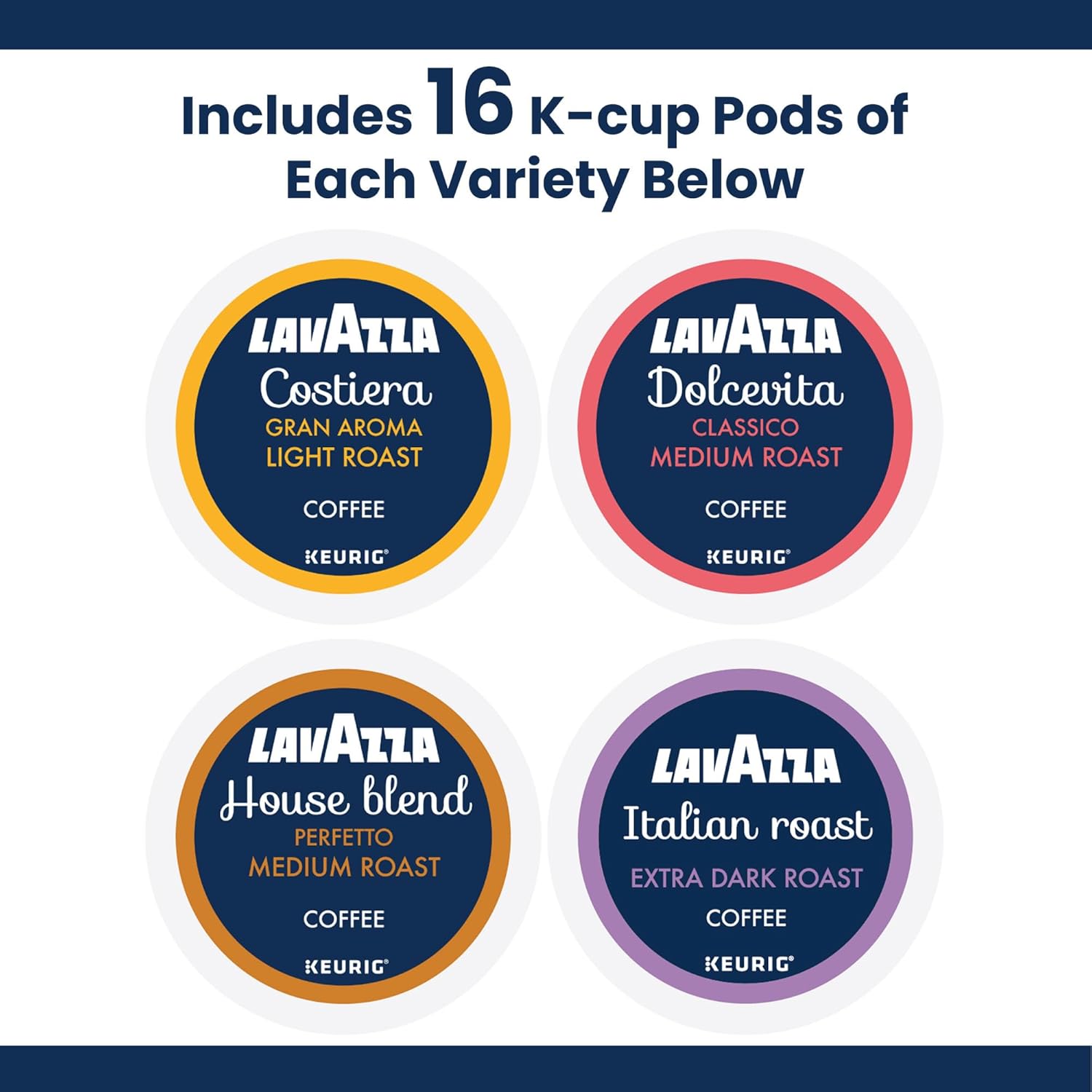 includes lavazza costiera gran aroma light roast for mild, aromatic drinkers