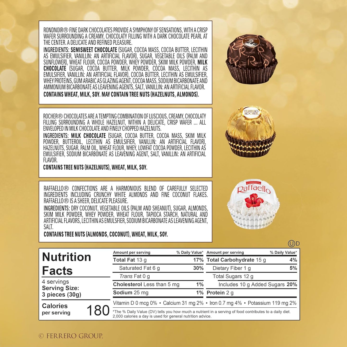 individually foil-wrapped pieces for freshness and hygienic sharing