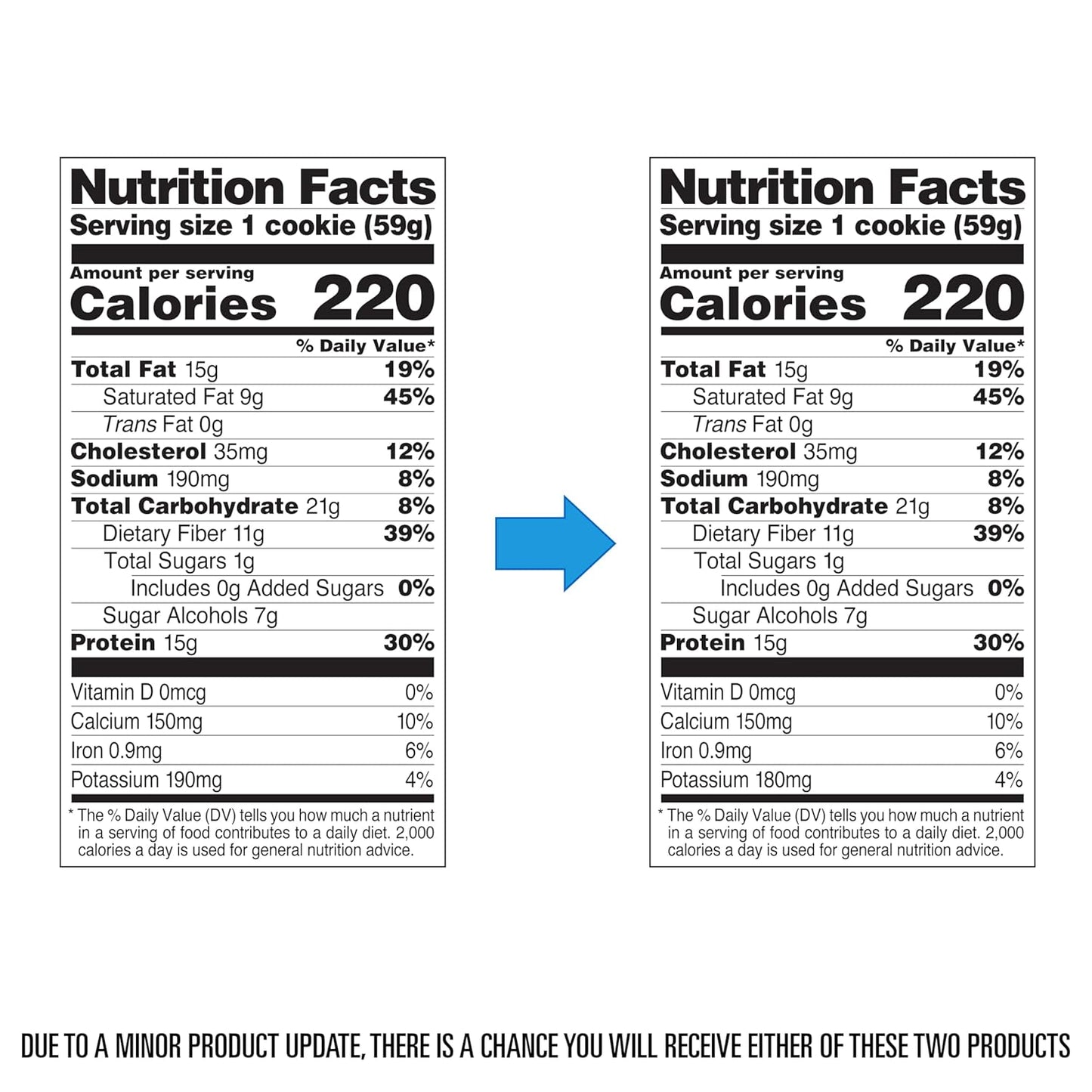 individually wrapped 2.08 oz (59g) cookies in a 4-count carton