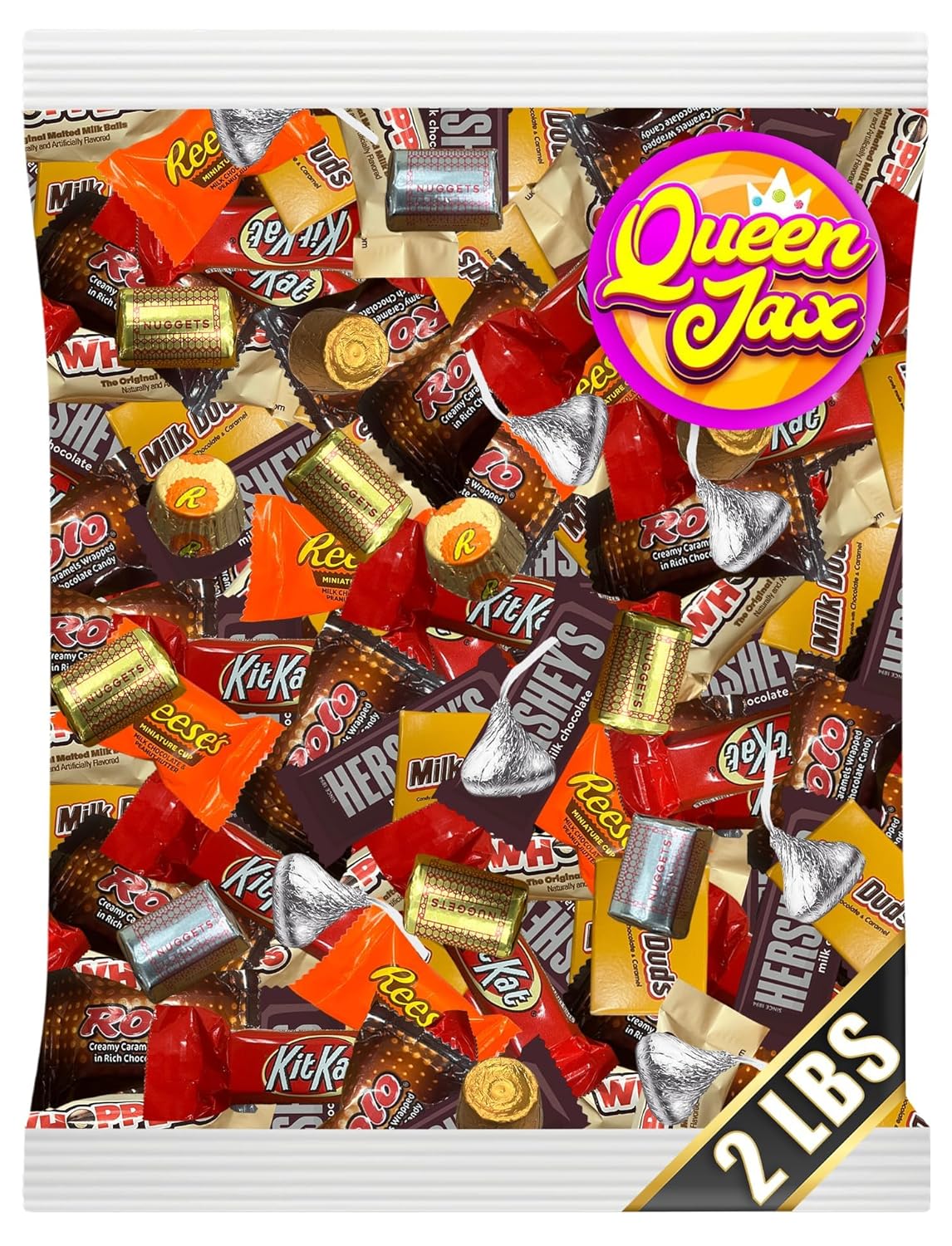 individually wrapped mini chocolate bars in assorted types
