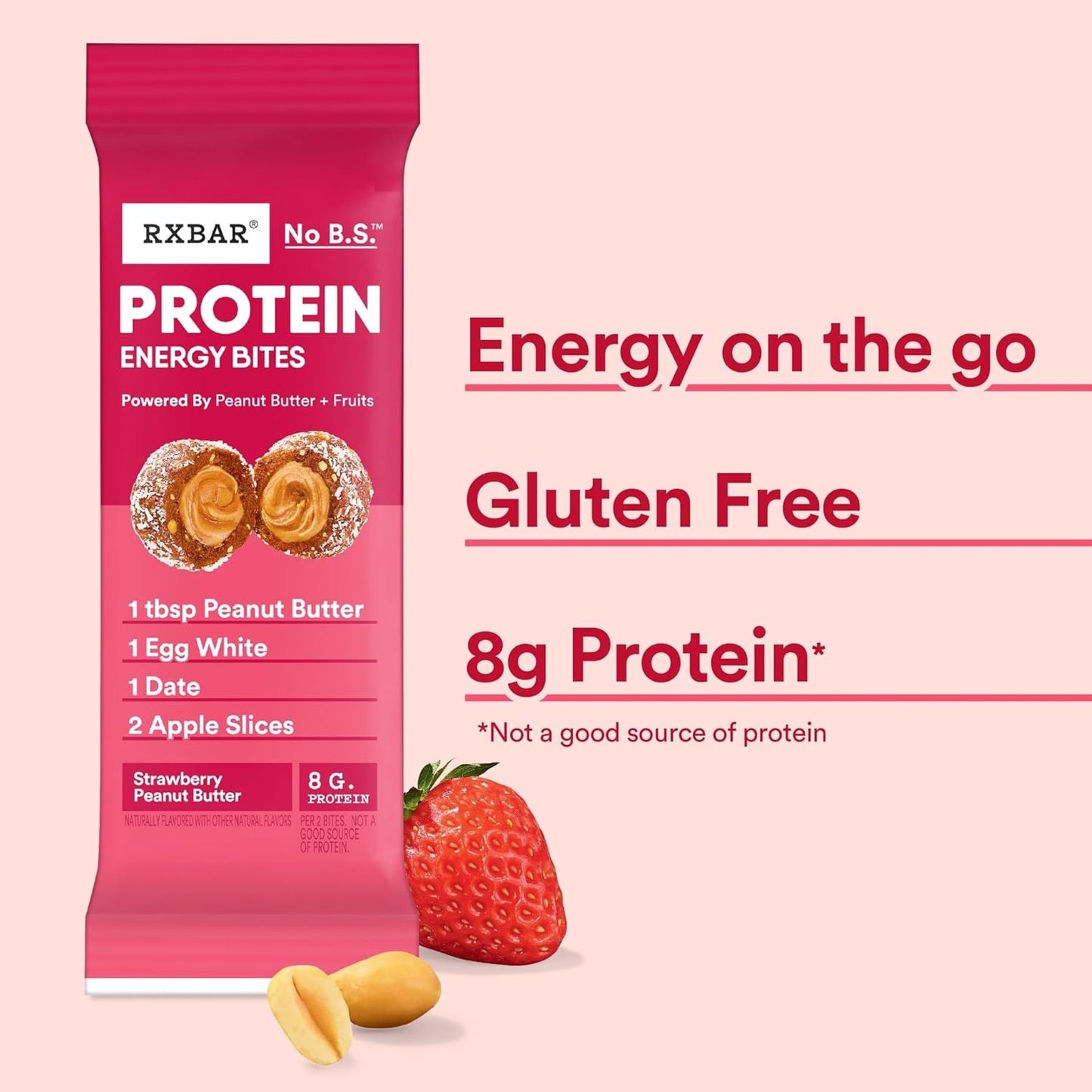 individually wrapped pouches with 2 bites each for grab-and-go convenience