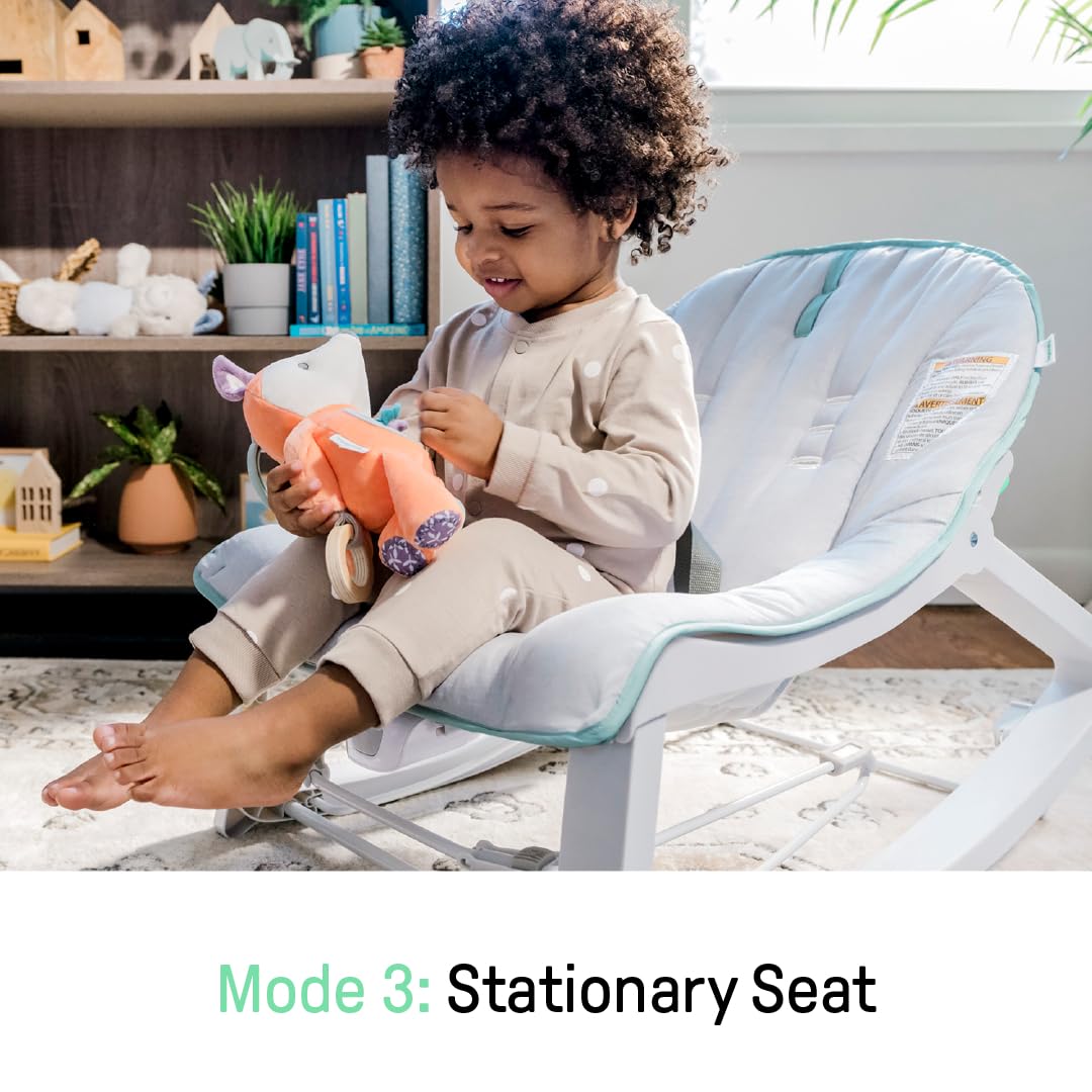 Ingenuity Keep Cozy 3-in-1 Rocker and Bouncer – Multi-Functional Infant to Toddler Chair for Minimalist Nurseries