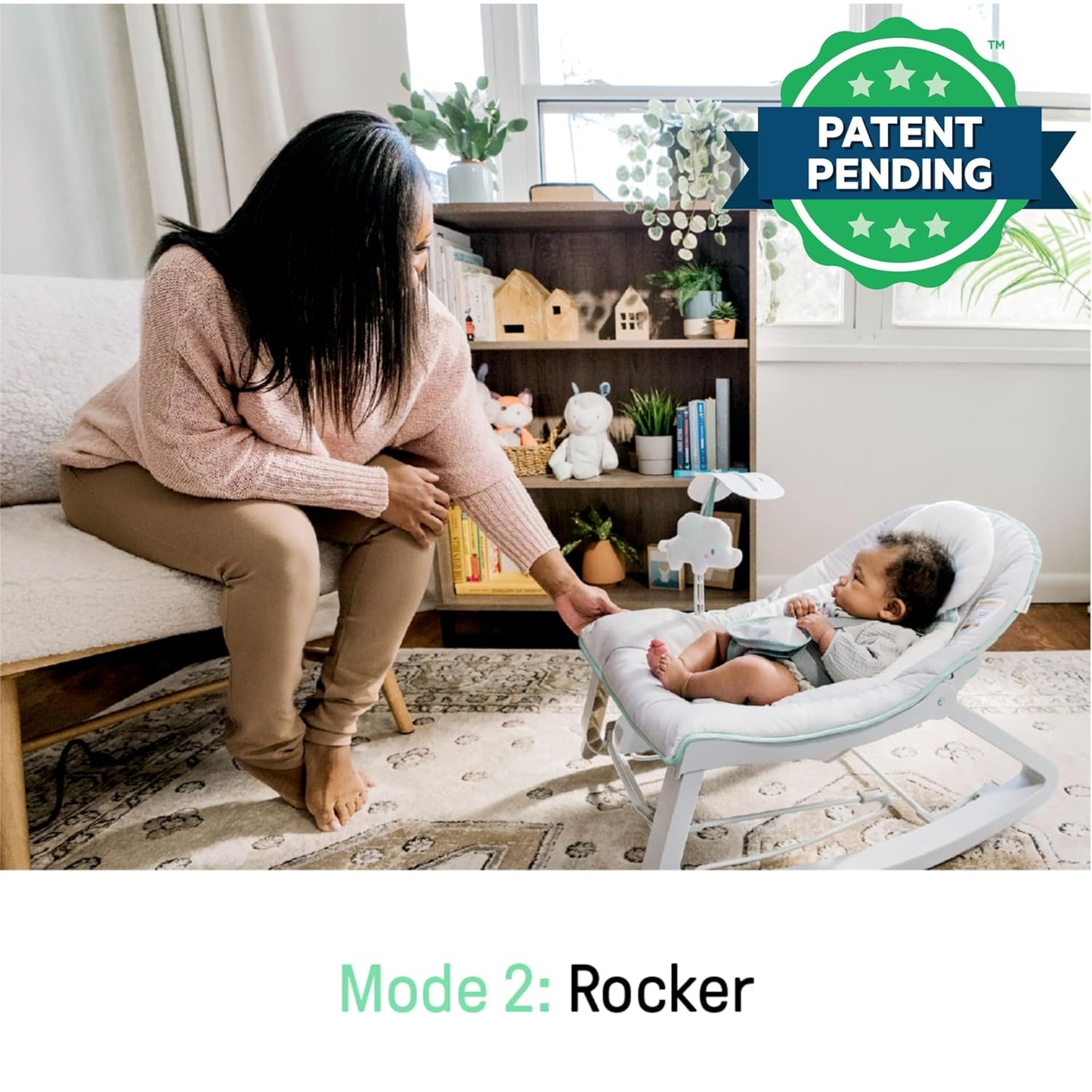 Ingenuity Keep Cozy 3-in-1 Rocker and Bouncer – Multi-Functional Infant to Toddler Chair for Minimalist Nurseries