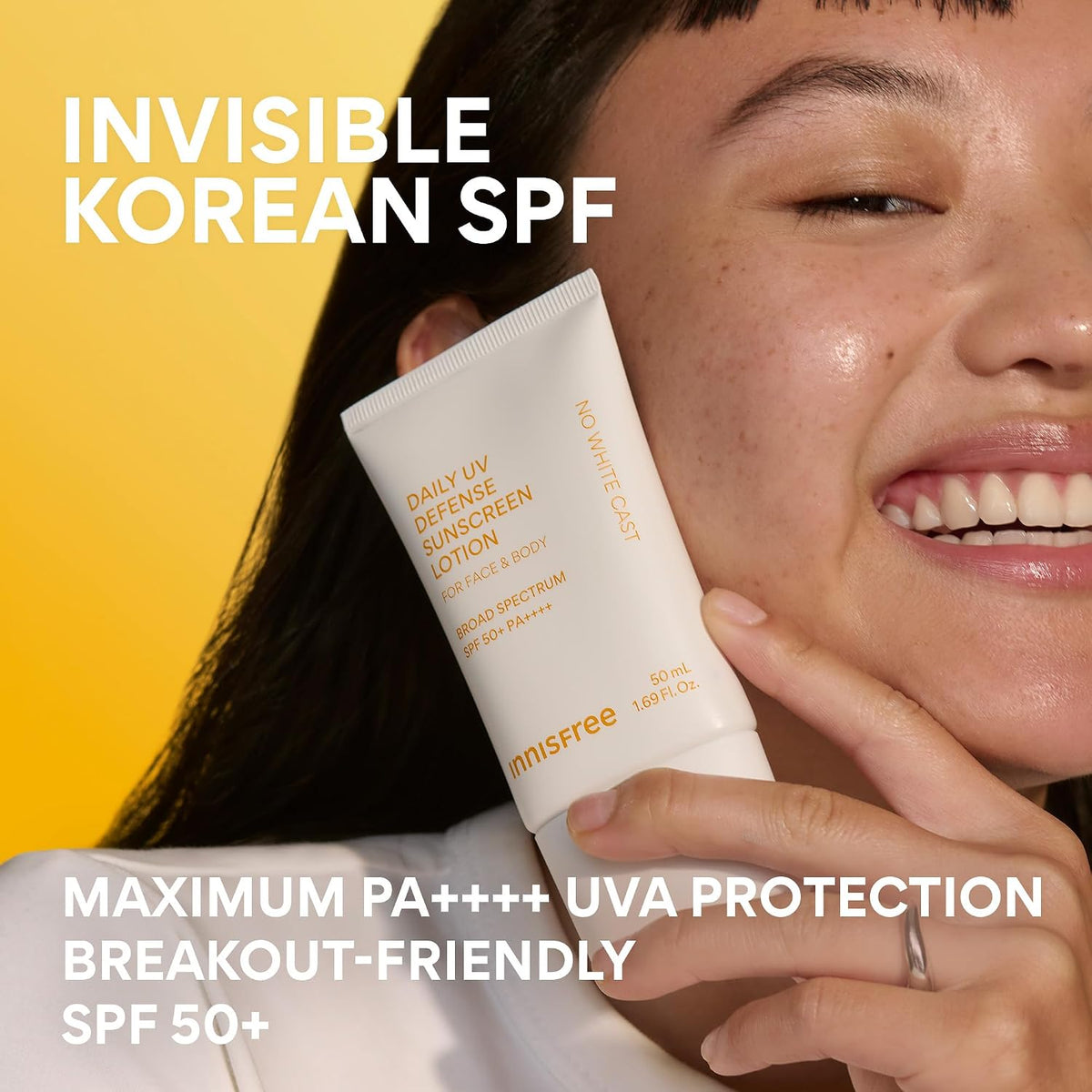 innisfree Daily UV Defense Sunscreen SPF 50+ PA++++ – Streamlined K-Beauty Staple for a Clean, Intentional Skincare Routine, No White Cast Broad Spectrum SPF