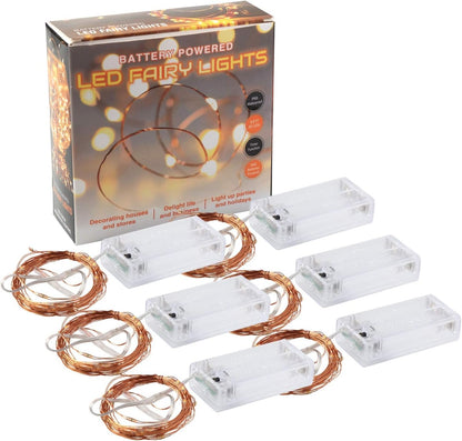 innotree Battery Operated Fairy Lights – Living Room Accent Lighting with 6H Timer, 30 LED Mini Twinkle Strands 6-Pack