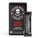 Death Wish Coffee Instant Dark Roast Packets – Home Office Focus Brew, Bold High-Caffeine Arabica & Robusta for Long Work Sessions