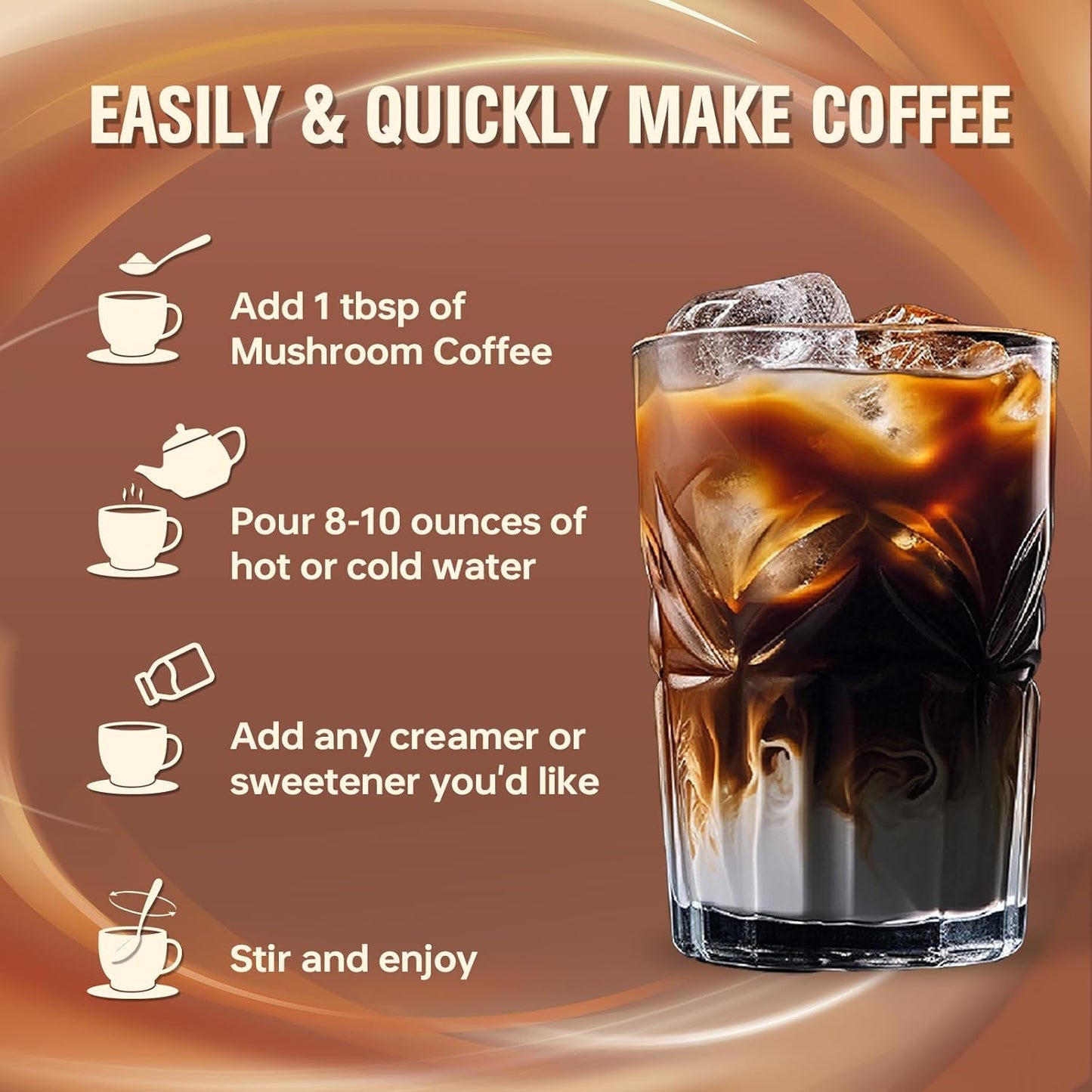 instant powder that dissolves seamlessly in hot or iced water with 6g serving size