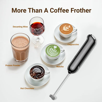InstaWhisk Milk Frother – Studio Apartment Minimalist Pick, Cordless Wand With Included Charging Stand
