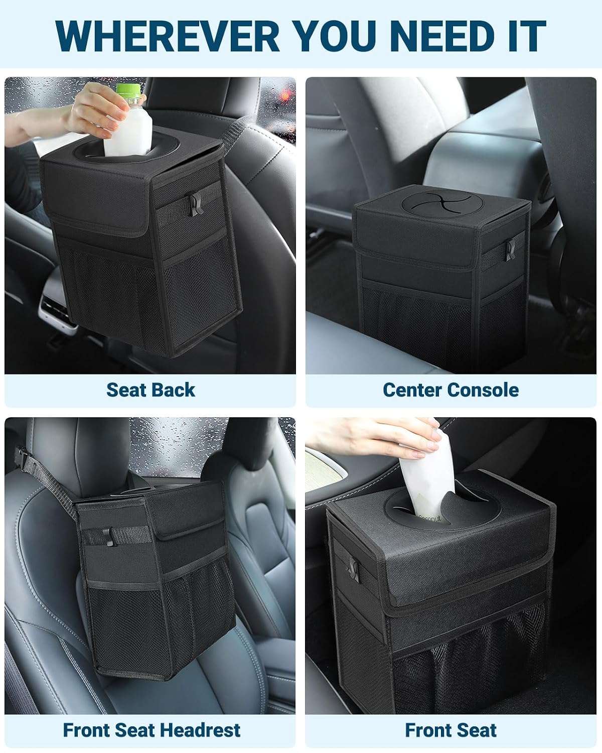 insulated interior functioning as a mini cooler, plus two side hooks for secure hanging