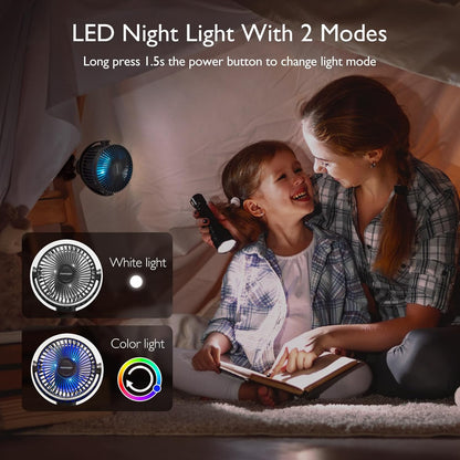 integrated 2-mode led night light (white and color-cycling) with touch button control