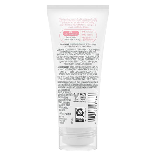 invisible, non-irritating cream safe for underarms, intimate areas, chest, thighs, and toes
