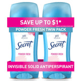 Secret Anti-Perspirant Deodorant Invisible Solid Powder Fresh Twin Pack – Self-Care Essentials for Wind-Down Bath Rituals