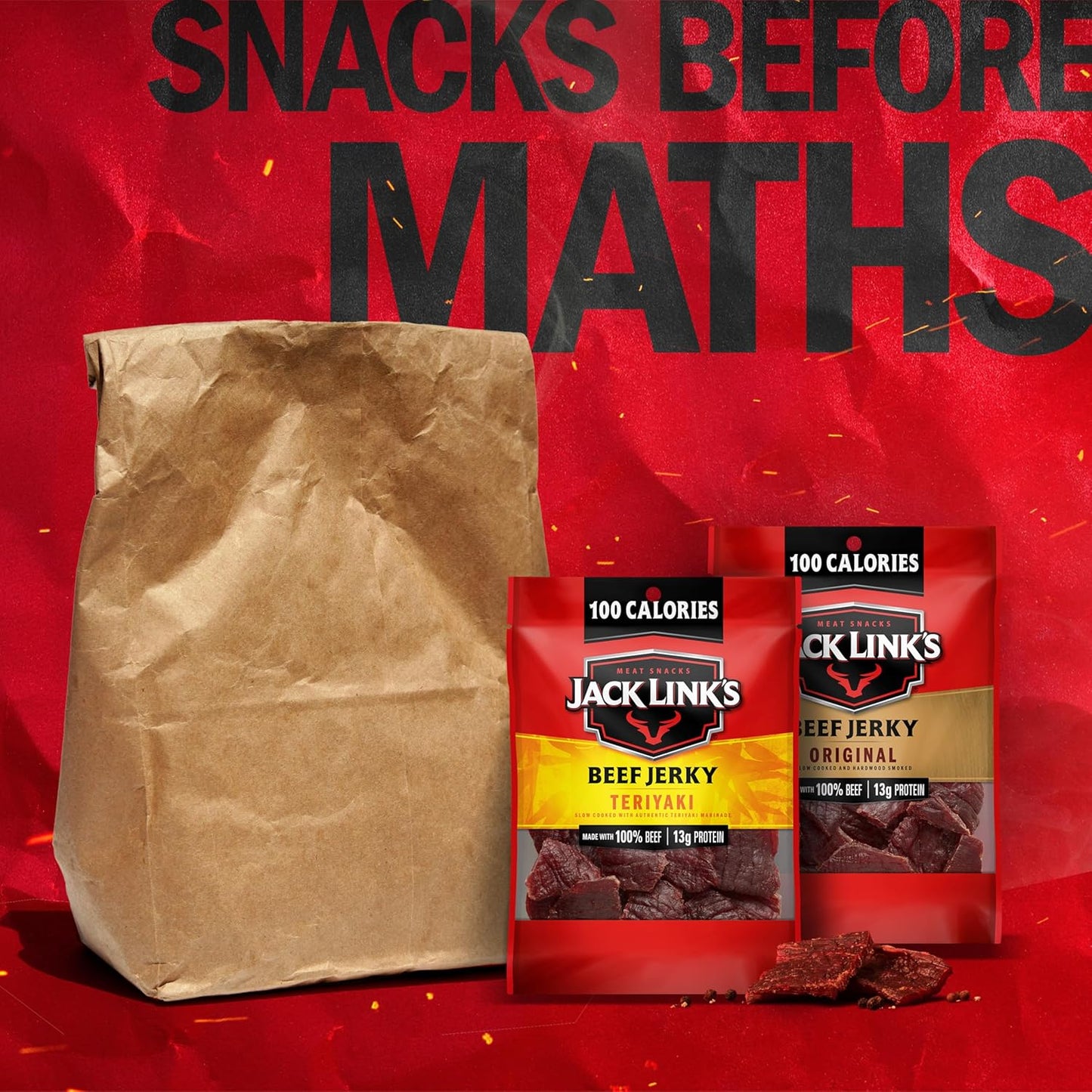 Jack Link's Beef Jerky Variety Pack - Original and Teriyaki - Macro-Friendly Protein Snack for Home Gym and Meal Prep Routines, 9 Count, 1.25 oz Bags
